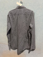 Load image into Gallery viewer, Hugo Boss Mens Blue White Diamond Long Sleeve Spread Collar Dress Shirt Size 41