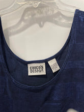 Load image into Gallery viewer, Chico's Womens Blue Scoop Neck Sleeveless Wide Strap Pullover Tank Top Size 3