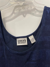 Load image into Gallery viewer, Chico's Womens Blue Scoop Neck Sleeveless Wide Strap Pullover Tank Top Size 3