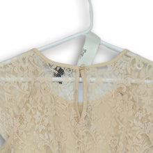 Load image into Gallery viewer, Forever 21 Womens Beige Lace Round Neck Back Keyhole Blouse Top Size Medium