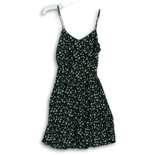 Load image into Gallery viewer, Old Navy Womens Black Floral Strappy Side Zip Short Fit & Flare Dress Size XS