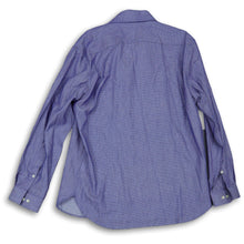 Load image into Gallery viewer, Michael Kors Mens Blue Geometric Slim Fit Long Sleeve Button Up Shirt Size 17