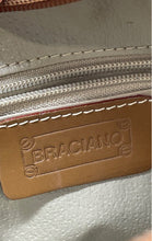 Load image into Gallery viewer, Braciano Womens Brown Embossed Leather Detachable Strap Zipper Crossbody Bag