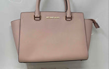 Load image into Gallery viewer, Michael Kors Womens Pink Leather Bottom Studs Shoulder Strap Satchel Bag
