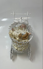 Load image into Gallery viewer, Vintage Miniature Pram White Victorian Style Metal Baby Buggy Doll Carriage
