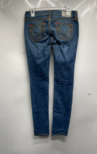 Load image into Gallery viewer, True Religion Womens Blue Medium Wash Pockets Denim Skinny Leg Jeans Size 27
