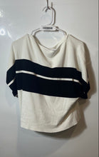 Load image into Gallery viewer, Vince Camuto Womens White Black Boat Neck Blouse Top Size Small
