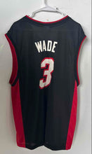 Load image into Gallery viewer, Reebok Mens Black And Red Miami Heat Dwyane Wade #3 NBA Basketball Jersey Size L
