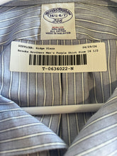 Load image into Gallery viewer, Brooks Brothers Mens 346 Purple Pinstripe Slim Fit Non-Iron Dress Shirt 16.5 6/7
