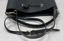 Load image into Gallery viewer, Michael Kors Womens Black Leather Shoulder Strap Drawstring Bucket Purse
