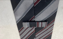 Load image into Gallery viewer, Ermenegildo Zegna Mens Multicolor Striped Print Silk Keeper Loop Designer Tie
