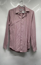 Load image into Gallery viewer, Express Mens Red White Striped Cotton Long Sleeve Collared Dress Shirt Size S
