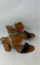 Load image into Gallery viewer, Coach Womens Sevilla Brown Black Leather Block Heel Slingback Sandals Size 11B

