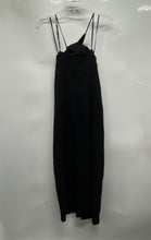 Load image into Gallery viewer, Zara Womens Black Sleeveless Side Ruched Cut-Out Slip Dress Size Large

