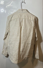 Load image into Gallery viewer, Gap Mens Beige White Striped Print Chest Pockets Button-Up Shirt Size XS
