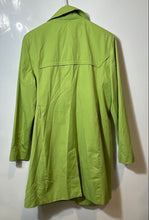 Load image into Gallery viewer, Jones New York Womens Green Spread Collar Double Breasted Trench Coat Size L
