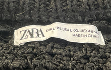 Load image into Gallery viewer, Zara Womens Black Sleeveless V-Neck Pullover Crochet Vest Sweater Size L-XL
