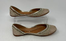 Load image into Gallery viewer, Stylo Womens Beige Embellished Beads Pearl Slip-On Ballet Flats Shoes Size 8
