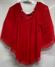 Load image into Gallery viewer, Zara Womens Red Ruffle Off-The-Shoulder Pullover Blouse Top Size Medium
