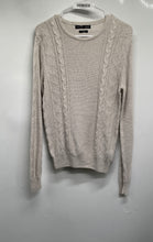 Load image into Gallery viewer, Zara Mens Beige Long Sleeve Cable-Knit Crew Neck Pullover Sweater Size Medium
