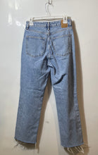 Load image into Gallery viewer, Zara Womens Blue Denim Cotton 5 Pocket Design Raw Hem Straight Jeans Size 36
