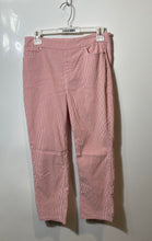 Load image into Gallery viewer, Mario Serrani Womens Red White Striped Flat Front Pockets Capri Pants Size M
