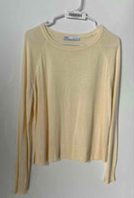 Load image into Gallery viewer, Zara Womens Cream Crew Neck Long Sleeve Pullover Sweater Size Small
