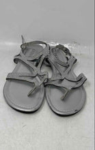 Load image into Gallery viewer, Guess Womens Silver-Tone Rhinestone Open Toe Flat Strappy Sandals Size 9M
