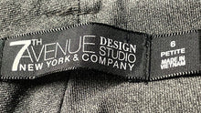 Load image into Gallery viewer, 7th Avenue Design Studio Womens Gray Flat Front Straight Leg Dress Pants Size 6P
