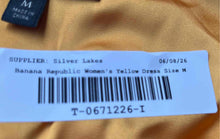 Load image into Gallery viewer, Banana Republic Womens Yellow Satin 3/4 Sleeve Collared Button-Up Shirt Size M
