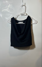 Load image into Gallery viewer, Zara Womens Black Sleeveless Cowl Neck Pullover Cropped Blouse Top Size XS
