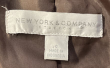 Load image into Gallery viewer, New York &amp; Company Womens Brown And White Striped Two-Button Blazer Size 0
