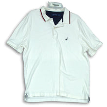 Load image into Gallery viewer, Nautica Mens White Short Sleeve Collared 2-Button Golf Polo Shirt Size XL

