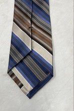 Load image into Gallery viewer, Calvin Klein Mens Multicolor Striped Silk Keeper Loop Adjustable Pointed Tie
