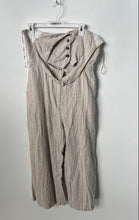 Load image into Gallery viewer, Zara Womens Gray Sleeveless Collarless Button Front One-Piece Jumpsuit Size L
