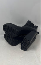 Load image into Gallery viewer, Jennifer Lopez Womens Margy Black Leather Block Heel Platform Bootie Size 8M
