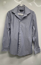 Load image into Gallery viewer, Tommy Hilfiger Mens Blue &amp; White Printed Athletic-Fit Dress Shirt Size 15 1/2
