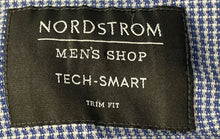 Load image into Gallery viewer, Nordstrom Mens Blue Checked Tech Smart Trim Fit Long Sleeve Dress Shirt Sz 16.5
