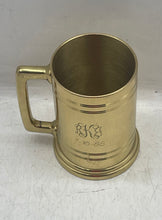 Load image into Gallery viewer, Things Remembered Gold-Tone Brass Collectible Engraved Tankard Beer Stein Mug
