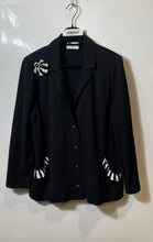 Load image into Gallery viewer, Stizzoli Womens Black Long Sleeve Notch Lapel Four-Button Blazer Size 54

