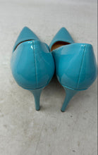 Load image into Gallery viewer, Delicious Womens Blue Leather Slip-On Pointed Toe Stiletto Pump Heels Size 8.5
