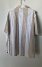 Load image into Gallery viewer, Calvin Klein Mens Beige White Striped Print Relaxed Fit Button-Up Shirt Size XL
