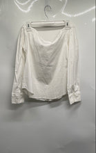 Load image into Gallery viewer, Express Womens White Long Sleeve Button Front Blouse Top Size Medium
