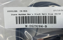 Load image into Gallery viewer, Steve Madden Mens Black Leather Reversible Buckle Dress Belt Size 30/32
