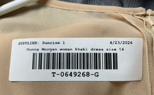 Load image into Gallery viewer, Donna Morgan Womens Khaki Short Sleeve Round Neck Long Maxi Dress Size 16
