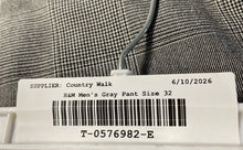 Load image into Gallery viewer, H&amp;M Mens Gray Plaid Flat Front Pockets Straight Leg Slim Fit Dress Pants Size 32
