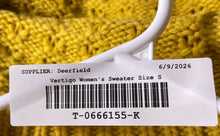 Load image into Gallery viewer, Vertigo Womens Yellow Knit 3/4 Sleeve Mock Neck Cardigan Sweater Size Small
