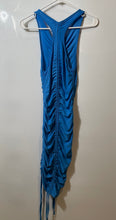 Load image into Gallery viewer, Forever 21 Womens Blue V-Neck Sleeveless Ruched Detail Bodycon Dress Size Small
