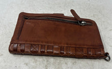 Load image into Gallery viewer, Womens Brown Leather Woven Outer Pocket Credit Card Slot Bifold Wallet
