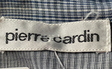 Load image into Gallery viewer, Pierre Cardin Mens Blue Gray Plaid Collared Short Sleeve Button-Up Shirt Size L
